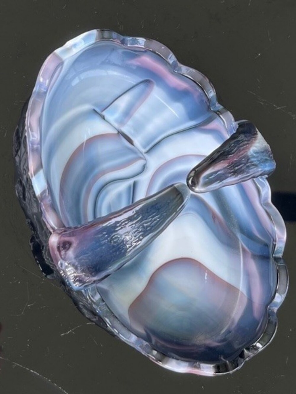 Westmoreland‎ Purple & White Slag Glass Handled Basket Dish Stunning Vintage! - Picture 7 of 12